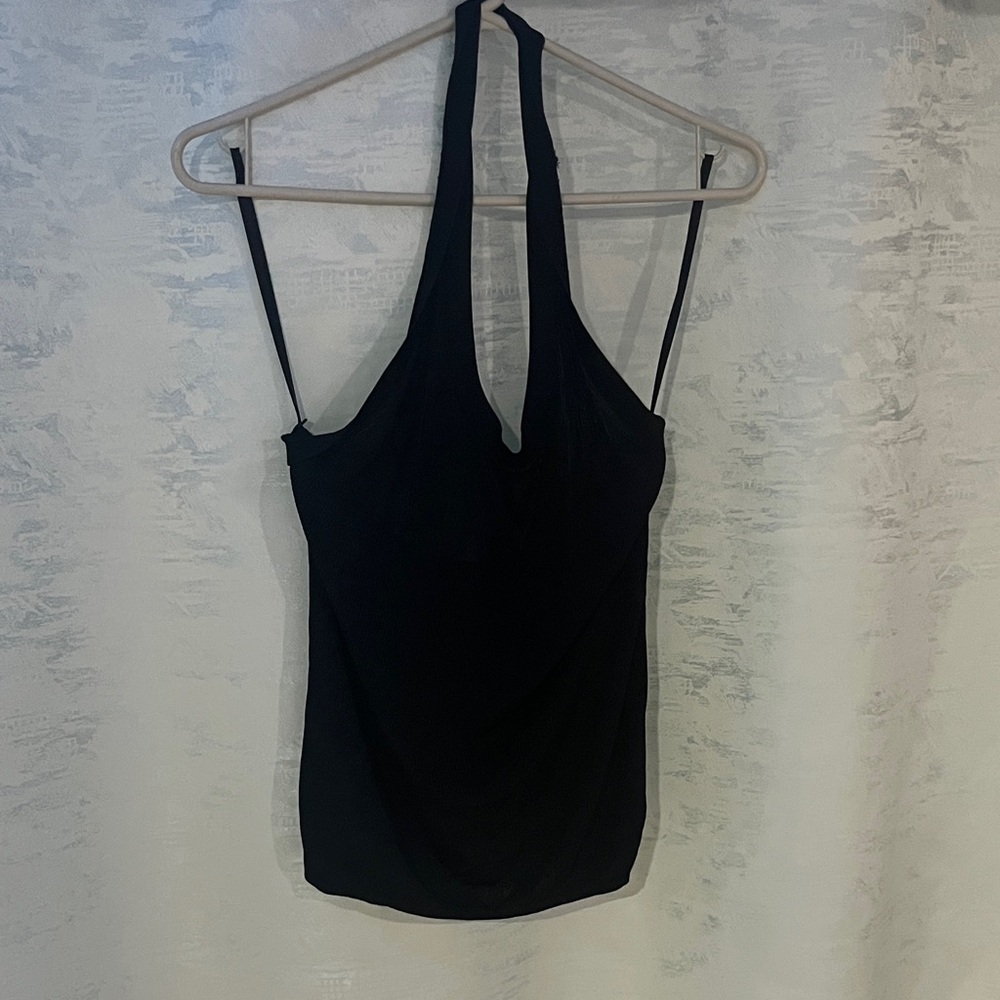 Halston Heritage Black Halter Camisole